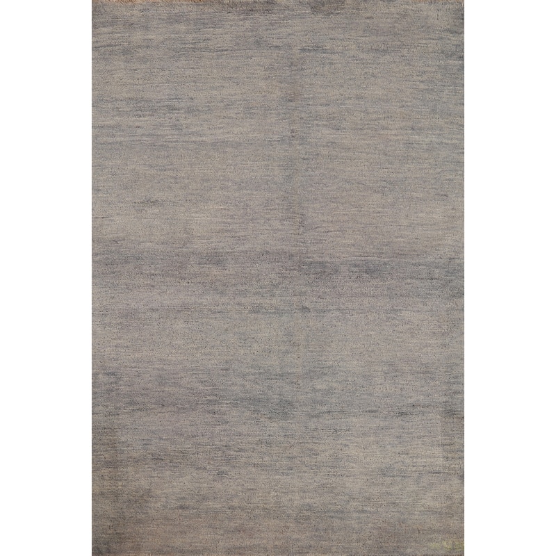 Hand Knotted Oriental 100% Wool Carpet Modern Modern Greys & Charcoal Gabbeh Area Rug - 5' 0'' X 3' 6''