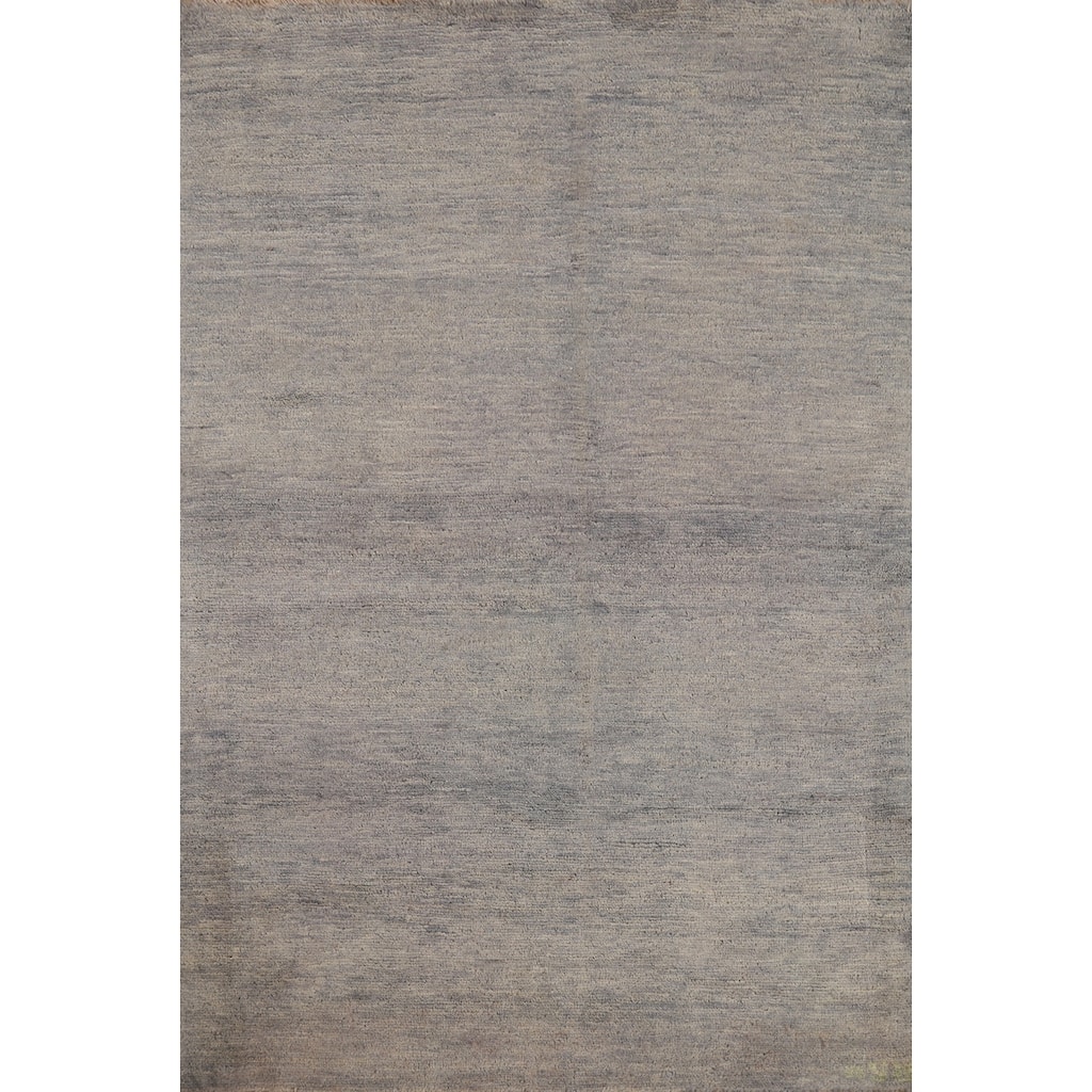 Hand Knotted Oriental 100% Wool Carpet Modern Modern Greys & Charcoal Gabbeh Area Rug - 5' 0'' X 3' 6''