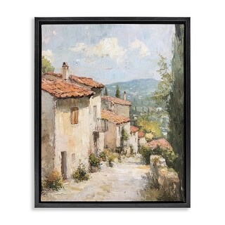 Stupell Quiet Village Path Framed Floater Canvas Wall Art Design By ...