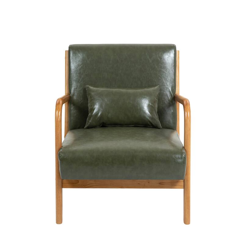2 Set Mid Century ModernUpholstered Accent Chairs Armchair with Pillow