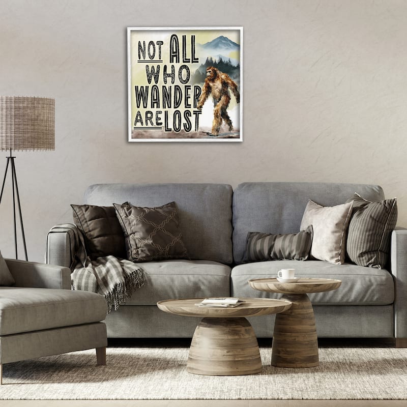 Stupell Not All Who Wander Phrase Framed Giclee Art Design By Nicole DeCamp