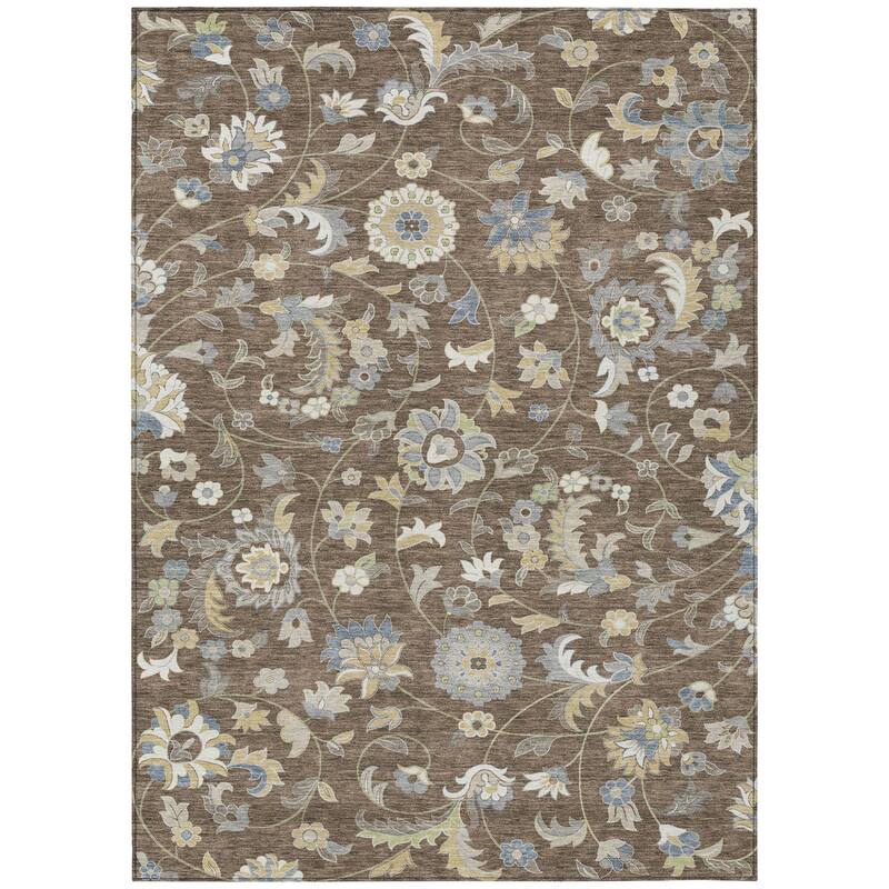 HomeRoots Floral Transitional Rectangle Outdoor Rug