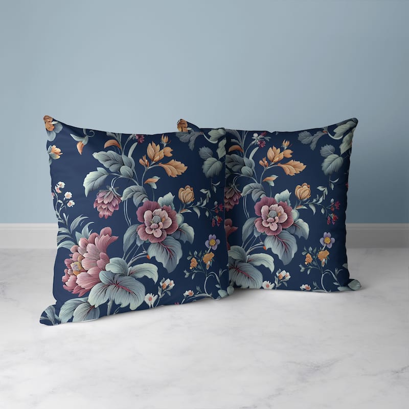 Orchit Magic Faux Suede Reversible Throw Pillow Indigo and Purple
