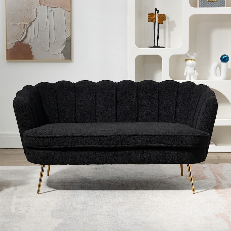 59"W Mid-century Modern Tufted Loveseat Upholstered Sofa