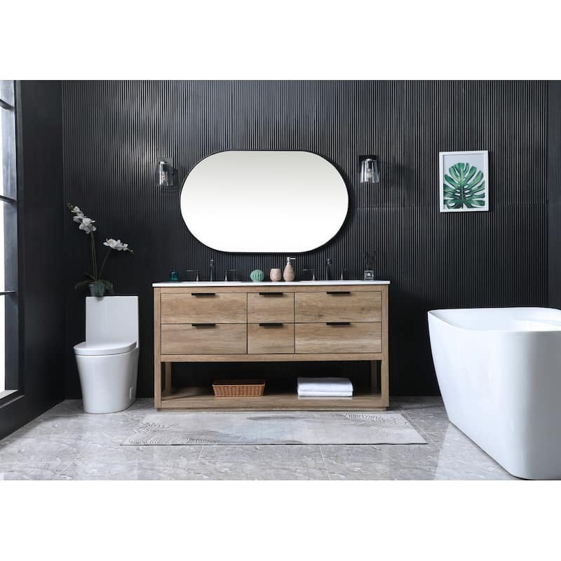 Elegant Lighting VF19260D Larkin 60" Free Standing Double Basin Vanity