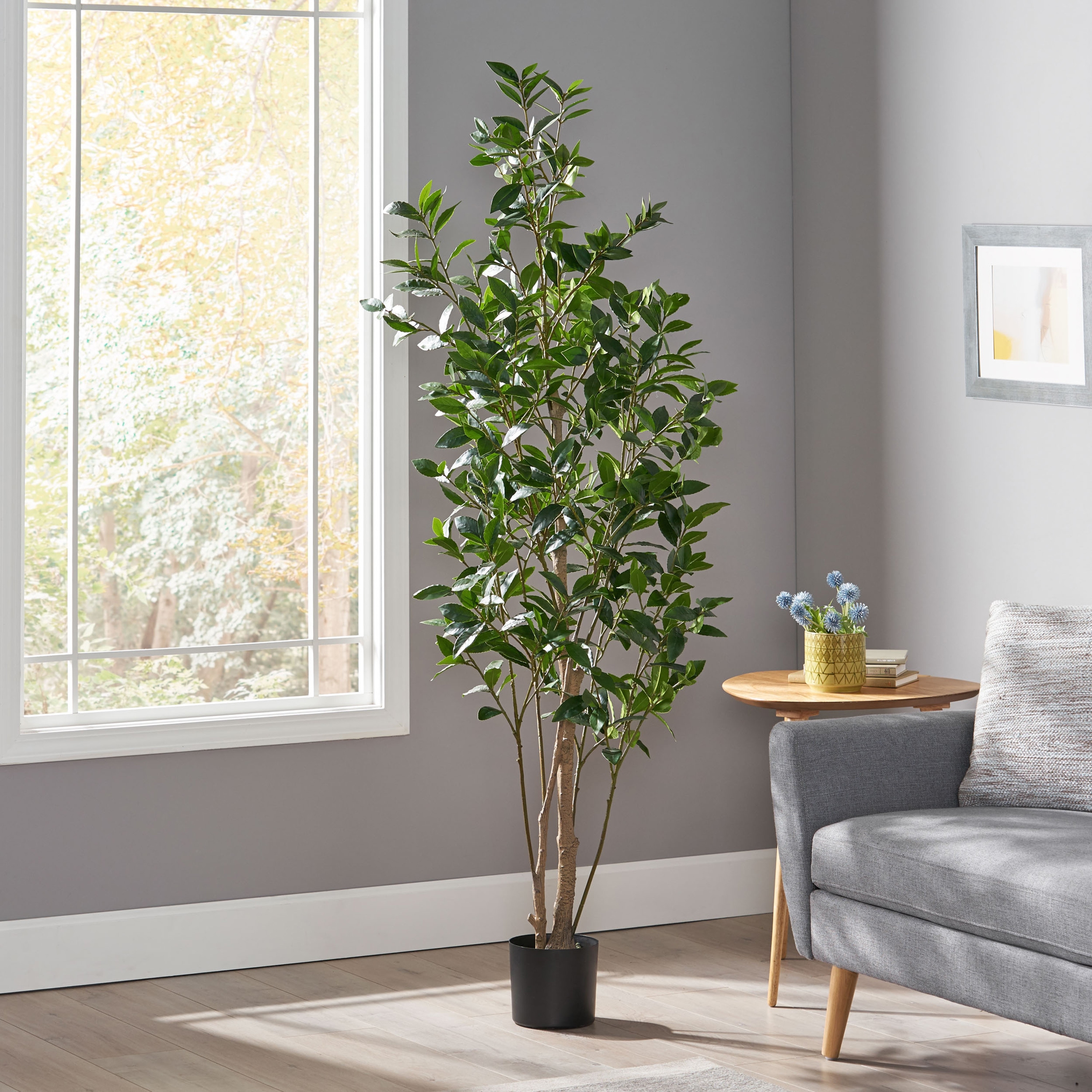 Artificial Laurel Tree 71 Inch Potted Faux Green Plant for Home Decor