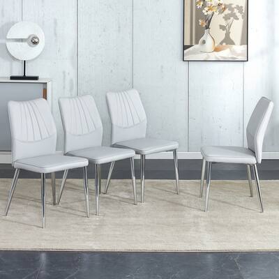 Dining Chair Set of 4 Office Table Chair Leather Accent Chair