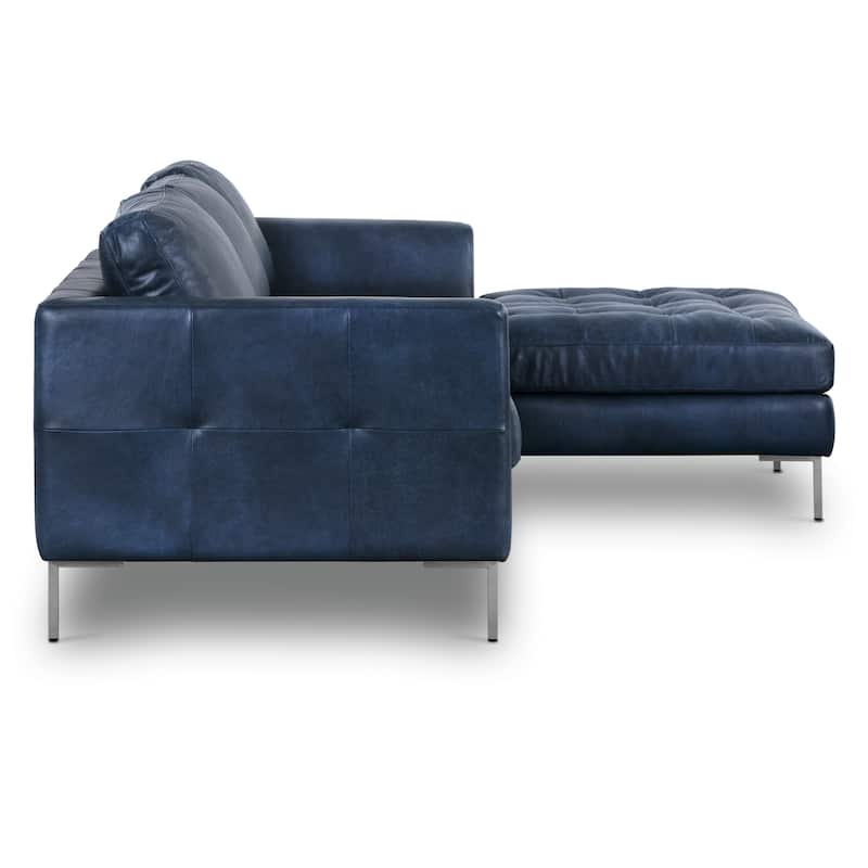 Poly & Bark Calle 114" Right-Facing Sectional - Full Grain Genuine Italian Leather