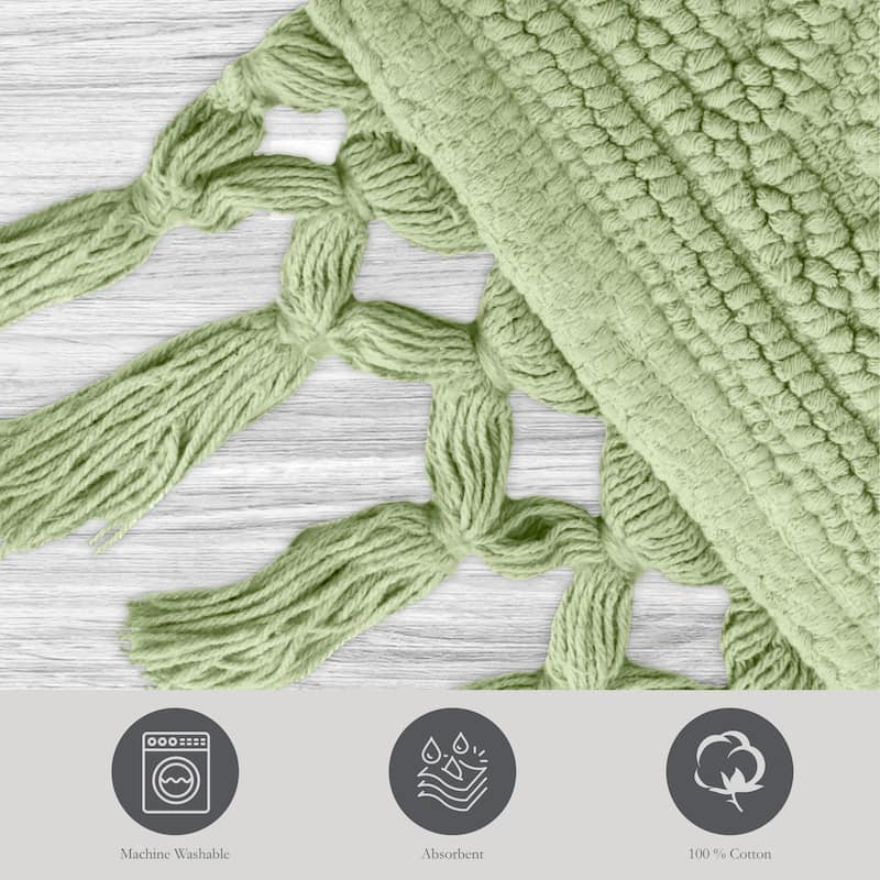 Jean Pierre Ricardo Cotton Fringe Bath Rug