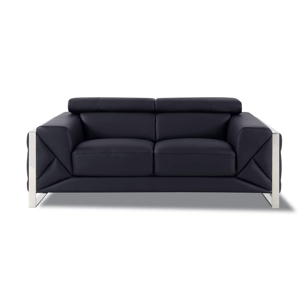 Top Grain Italian Leather Loveseat