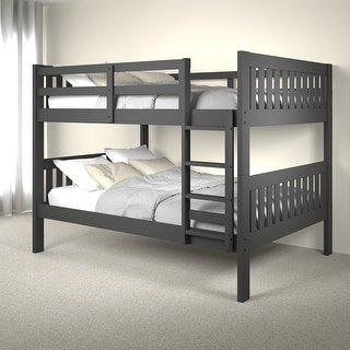 Full over Full Mission Dark Grey Bunk Bed