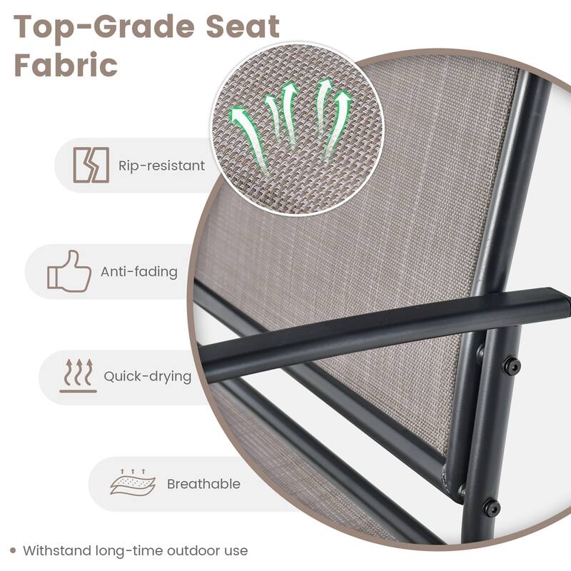 4PCS Patio Glider Conversation Set Rocking Chair Table Heavy-Duty