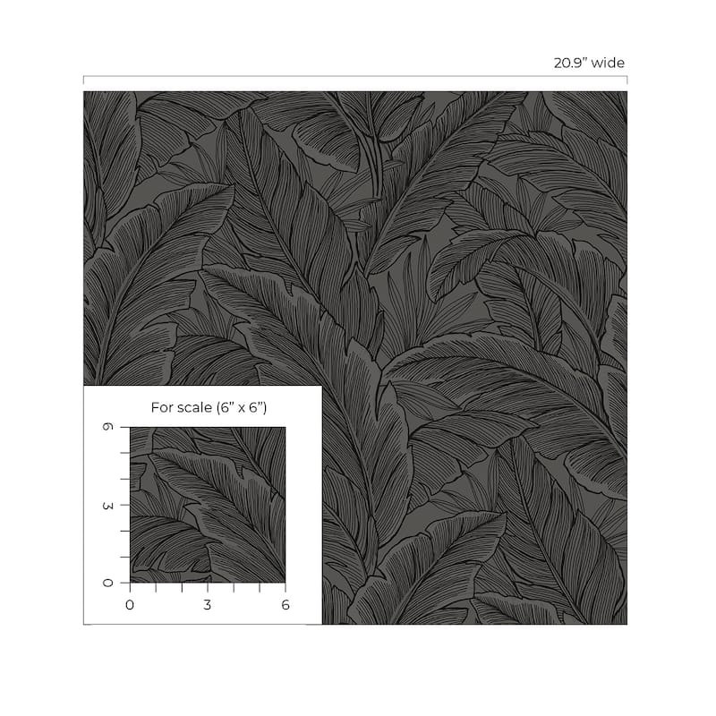 Seabrook Designs Gulf Tropical Leaves Non-Woven Unpasted Wallpaper