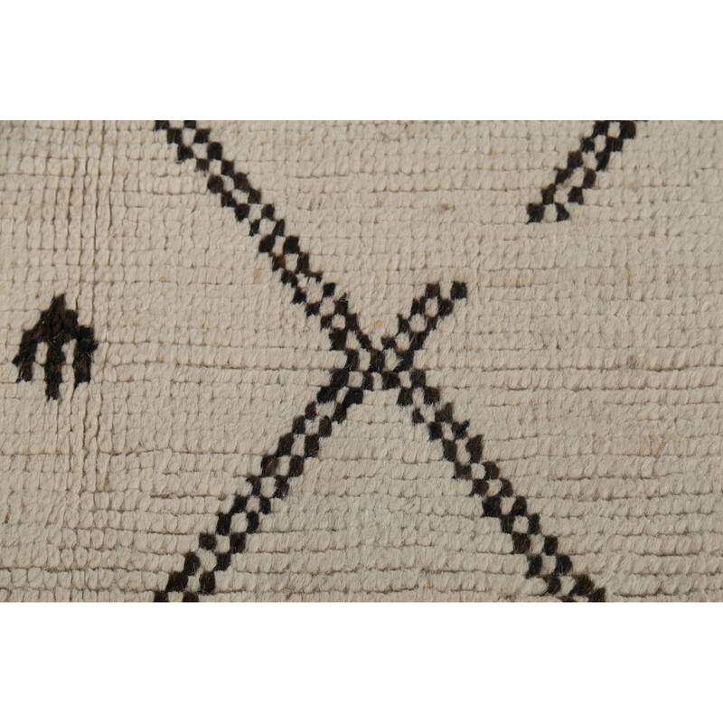 Trellis Moroccan Oriental Area Rug Hand-Knotted Wool Carpet - 5'0"x 8'8"