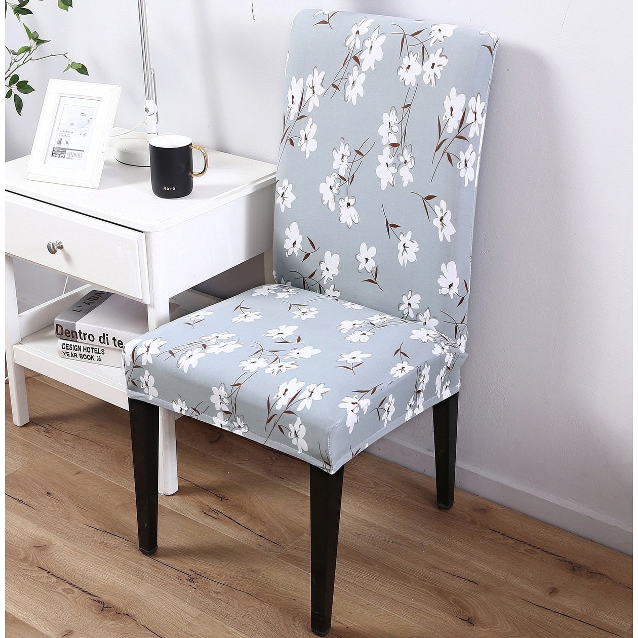 Light blue chair covers top