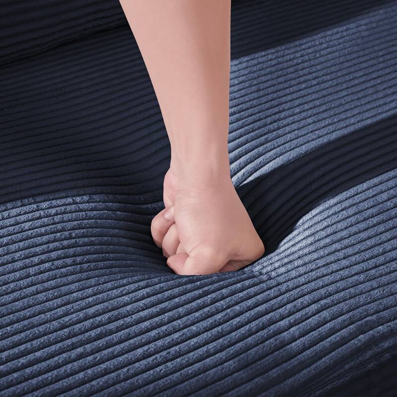 2-in-1 Convertible Sleeper Sofa, Floor Folding Couch, Sofa Bed with Side Pocket, Pull Out Loveseat with Cup Holders