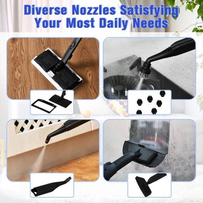 2000W Heavy Duty Multi-purpose Steam Cleaner Mop with Detachable Handheld Unit - 10" (L) x 17" (W) x 10" (H)