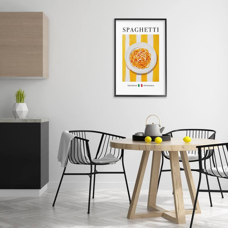 Stupell Traditional Spaghetti Pasta Framed Giclee Art Design By Andreas Magnusson