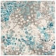 preview thumbnail 23 of 51, SAFAVIEH Madison Gudlin Modern Abstract Watercolor Rug 11' x 11' Square - Grey/Blue