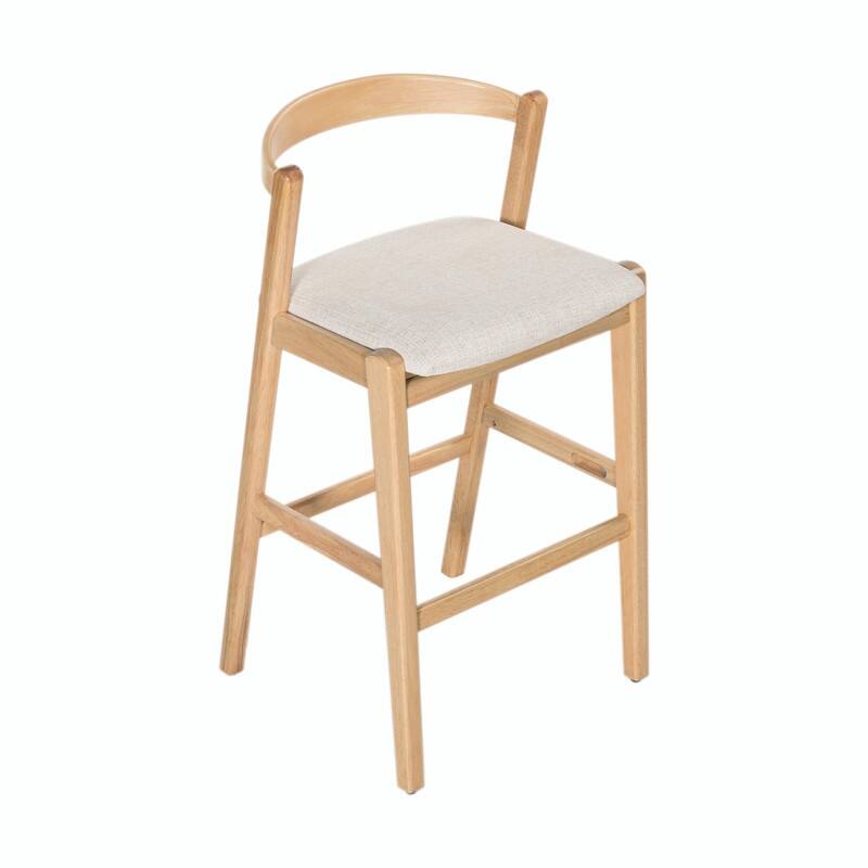 Set of 2 Indoor Rubberwood Barstools