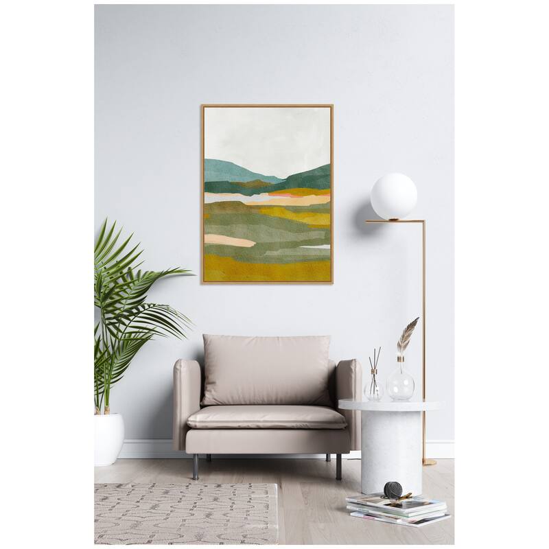 Kate and Laurel Sylvie Vibrant Abstract Framed Canvas by Nikita Jariwala