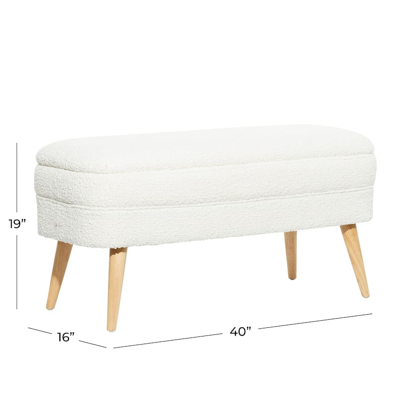 Wood Contemporary Storage Bench - 40 x 16 x 19