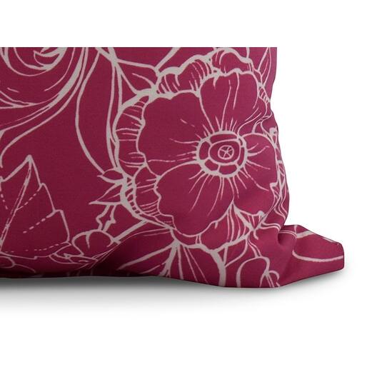 20 x 20 Inch Zentangle 4 Floral Print Outdoor Pillow