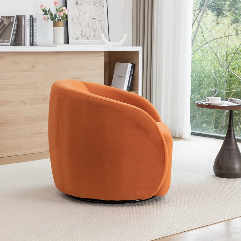 SEYNAR Modern Glam Velvet Upholstered 360 Degree Swivel Accent Armchair