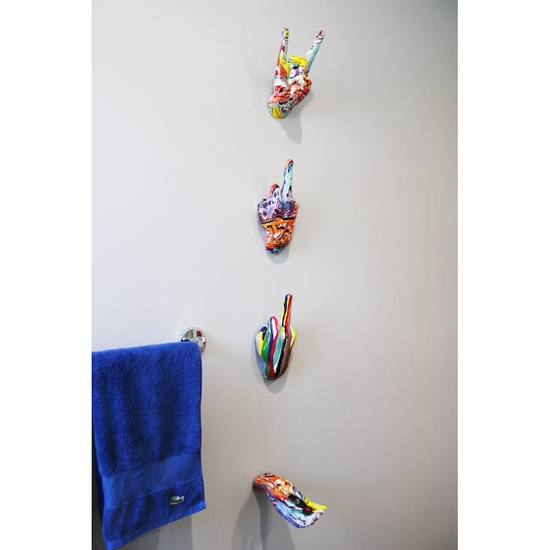 Interior Illusions Plus Street Art Rock On Hand Wall Mount - 9" tall