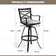 preview thumbnail 58 of 77, Outdoor Patio Bar Stools Aluminum Swivel Bar Chair with Sunbrella Cushion - 21.7 in W x 16.5 in D x 46 in H