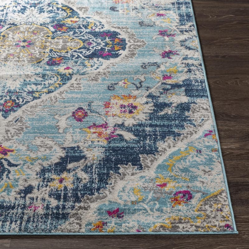 Livabliss Mannie Distressed Boho Medallion Area Rug