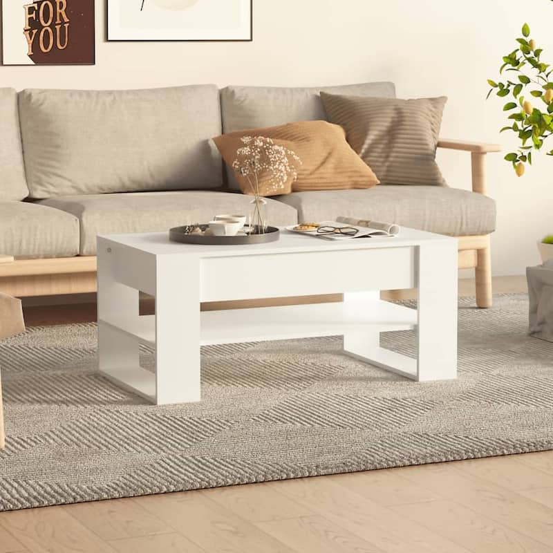 vidaXL Coffee Table multicolor 40.2"x21.7"x17.7" Engineered Wood - White