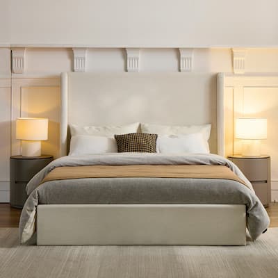 Upholstered Platform Bed Frame with Headboard
