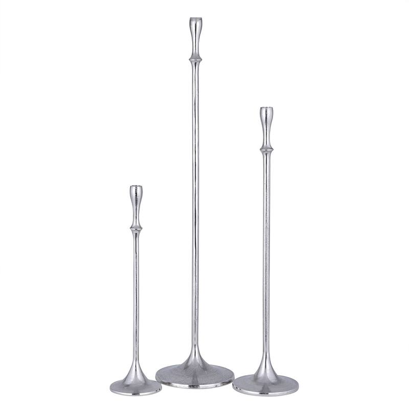 Lg. Alum. Novo Candlestick Raw Nickel - RAW NICKEL