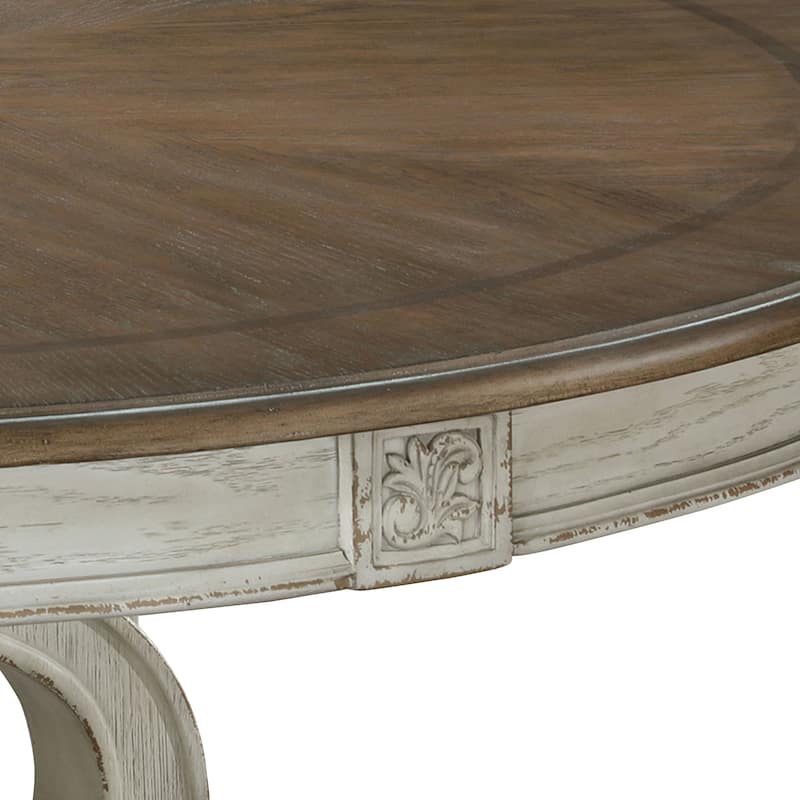 The Gray Barn Caelum Farmhouse Antique White 60-inch Wood Round Dining Table