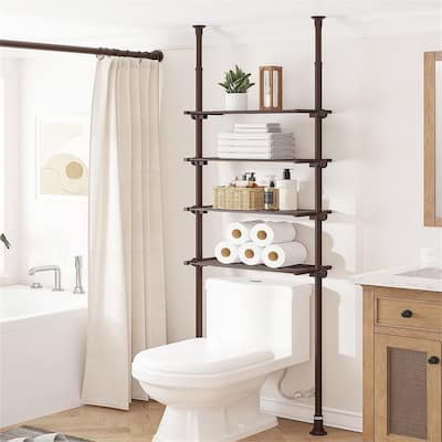 Adjustable Over The Toilet Storage Shelf, - 10"D x 34"W x 113"H