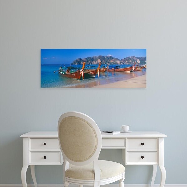 Easy Art Prints Panoramic Images's 'Fishing boats in the sea, Phi Phi Islands, Phuket Province, Thailand' Canvas Art