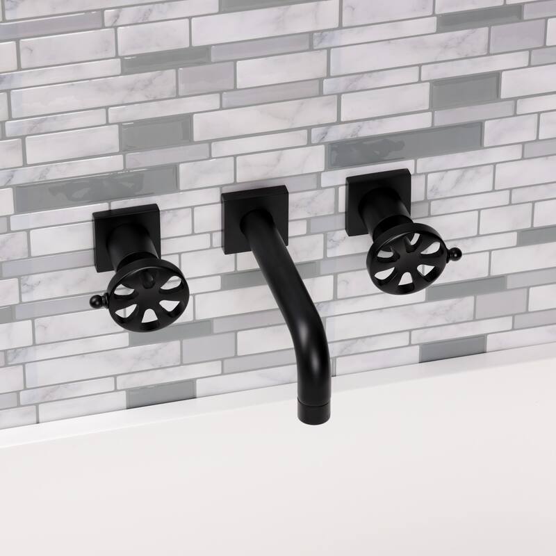 Belknap Two-Handle 3-Hole Wall Mount Bathroom Faucet in Polished Nickel