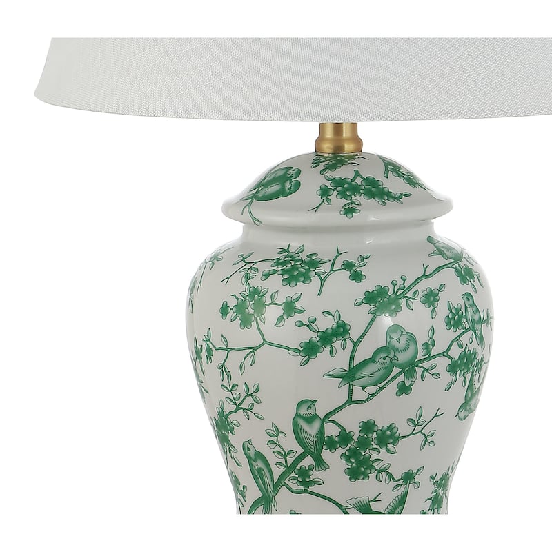 Penelope 22" Chinoiserie LED Table Lamp, Blue/White by JONATHAN Y