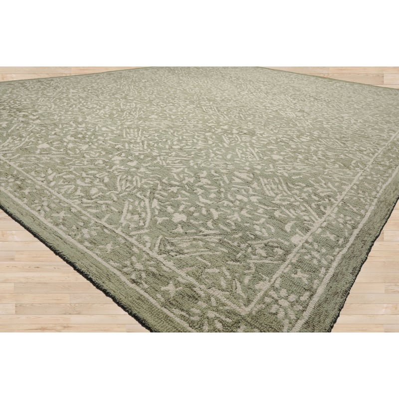 Multi Size 5'x8' Terracotta Wool Hand Hooked Transitional Rug with All-Over