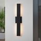 preview thumbnail 1 of 29, C Cattleya 2-Light Matte Black Aluminum LED Outdoor Wall Sconce 22-inch