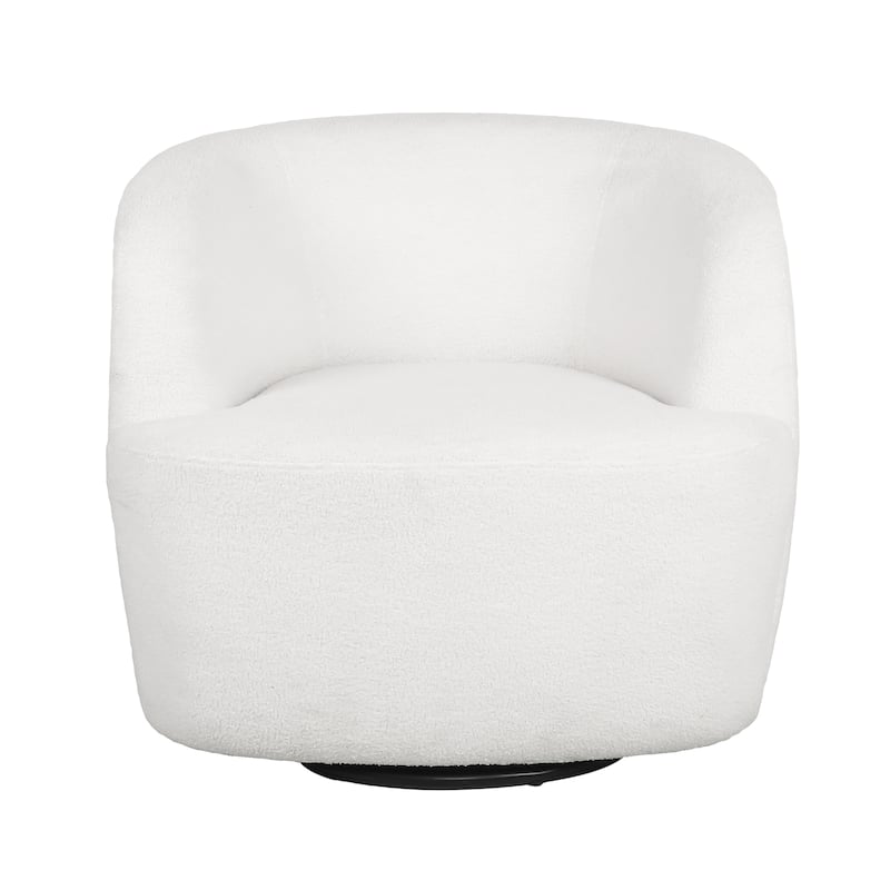Mokena Textured Boucle Upholstered Swivel Club Chair by Christopher Knight Home