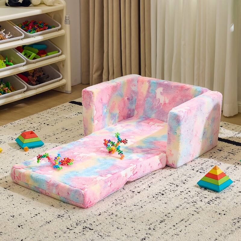 1-Piece Full Sponge Kids Single Folding Sofa Bed With Luminous Feature