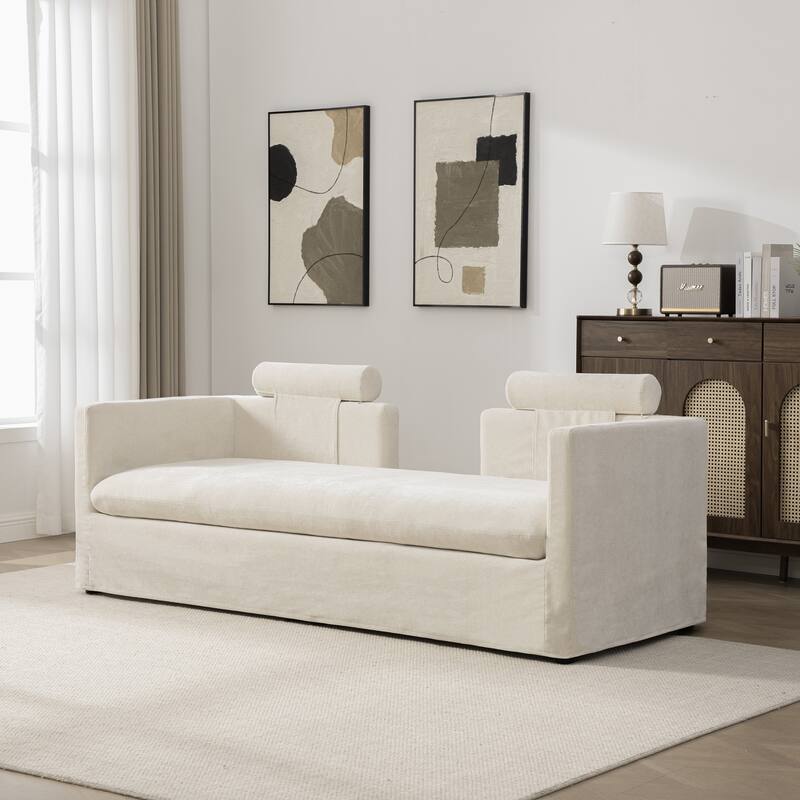 82.7" W Chenille Fabric Comfortable 2-Seater Sofa With Plush Cushion,Loveseat With Pillows