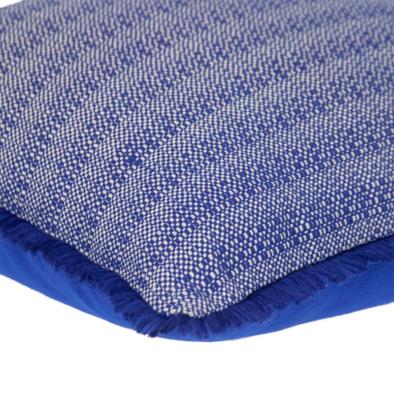 Striped Square Throw Pillow - 24" - Blue and Beige