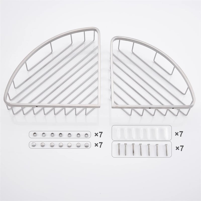 Corner Shower Caddy Shelf Organizer - 9.05"D x 12"W x 3.14"H