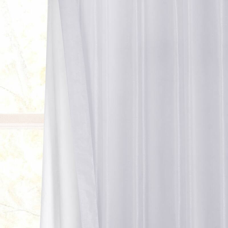 Exclusive Fabrics Ice Vintage Textured Faux Dupioni Room Darkening Silk Curtains (1 Panel)