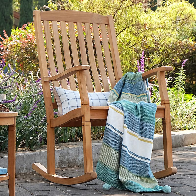 Cambridge Casual Boston Teak Patio Rocking Chair - Natural Teak