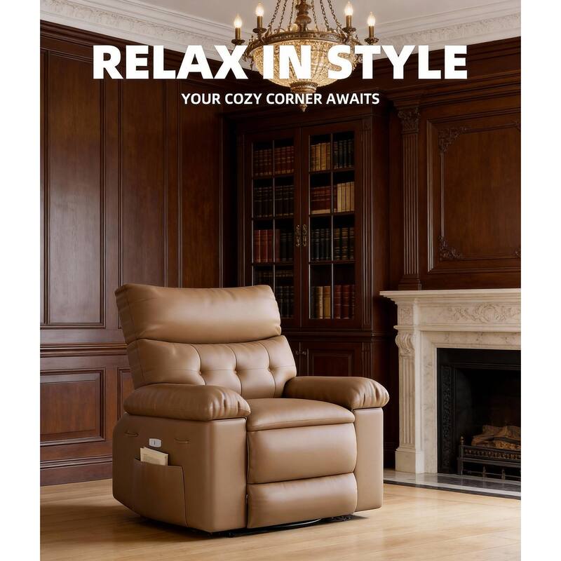 26.77"W Oversized Extra Wide Manual Recliner Chair, with Overstuffed Arms & Back Support