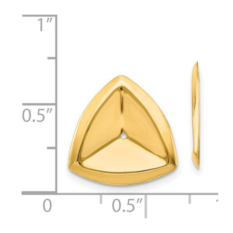 Curata 14k Yellow Gold Polished Triangle Earrings Jackets - 22x12mm Wide Jewelry Gifts for Women